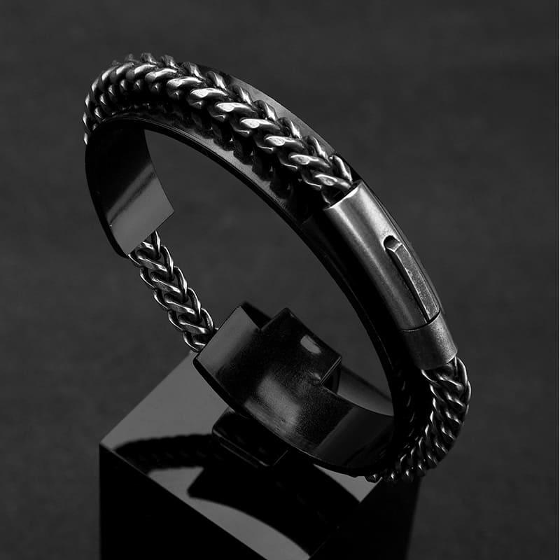 Pulseira Masculina Casual em Aço Inoxidável com Botão Magnético - Elegance Affair - Armadara