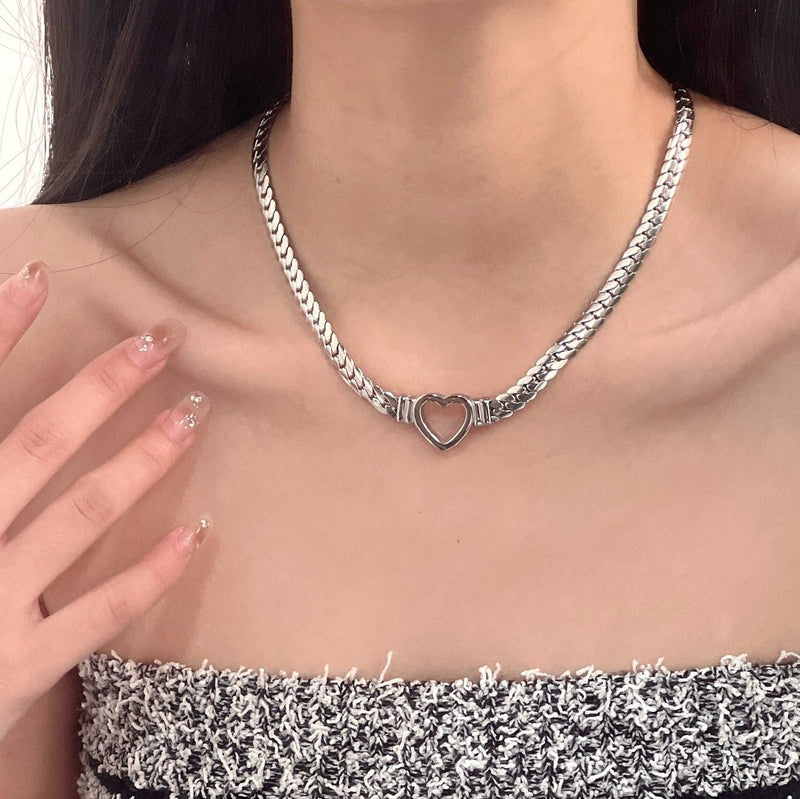 Colar Heart Chain Banhado a Prata 925