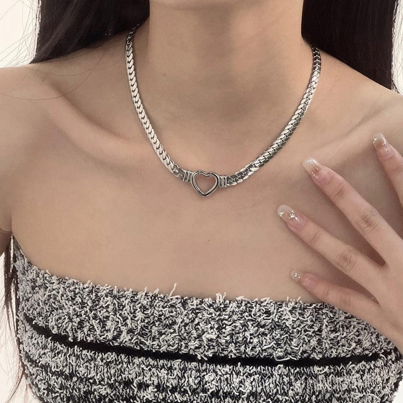 Colar Heart Chain Banhado a Prata 925