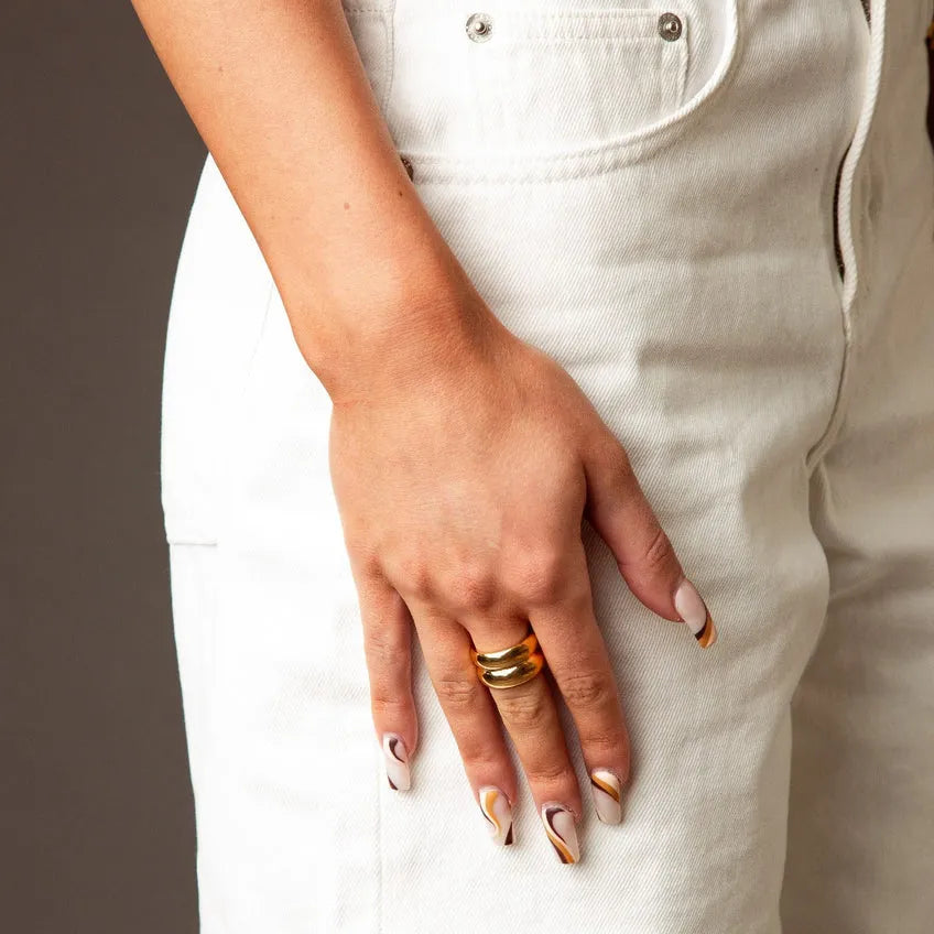 Anel Mary Banhado a Ouro 18K