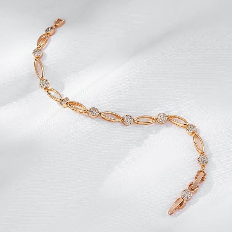 Pulseira Rose Gold com Zircônias Banhada a Ouro Rosé