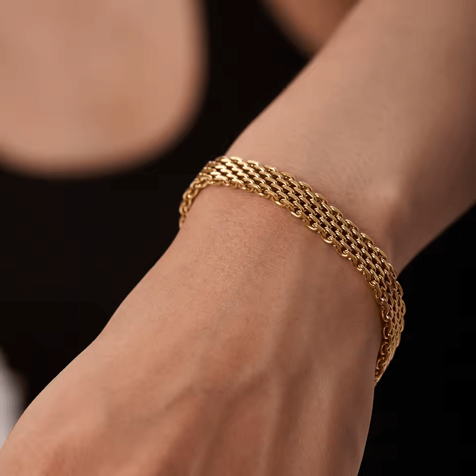 Pulseira Bracciale Banhada a Ouro 18K