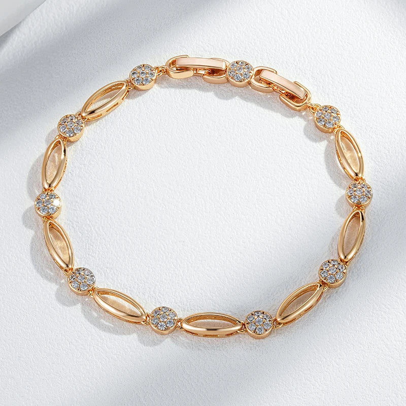 Pulseira Rose Gold com Zircônias Banhada a Ouro Rosé