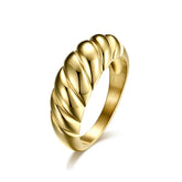 Anel Croissant Banhado a Ouro 18K