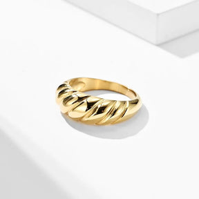 Anel Croissant Banhado a Ouro 18K