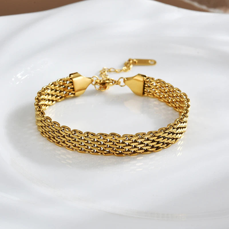 Pulseira Bracciale Banhada a Ouro 18K