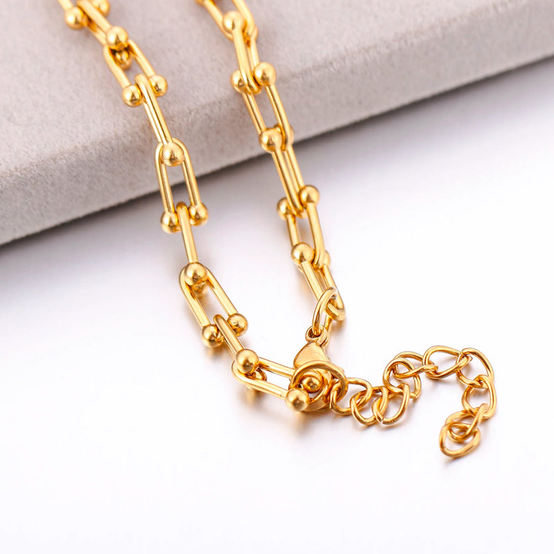 Pulseira de Elos Banhada a Ouro 18K